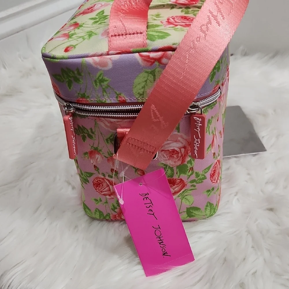 💕▪️Betsey Johnson▪️Pink Multi 6 Pack Cooler Lunch Tote Floral Bag